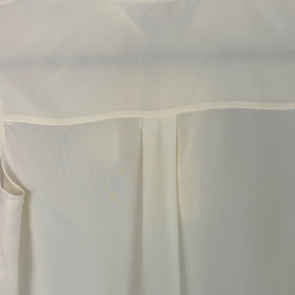 Tory Burch 100% Silk Cream Sleeveless Blouse with Tie Neck - Picture 8 of 9